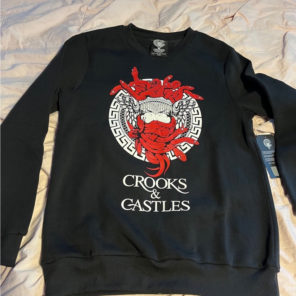 Crooks and castles red Medusa crewneck sweatshirt